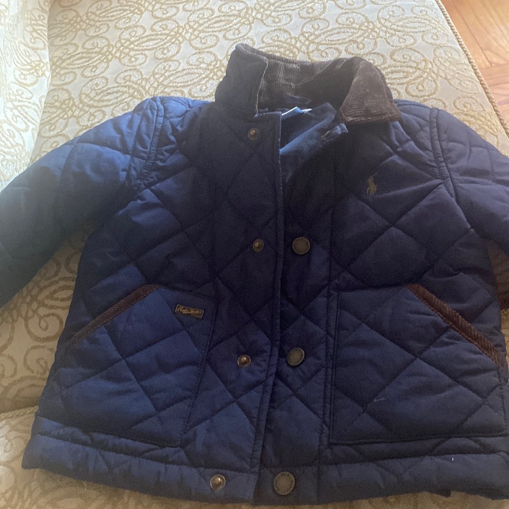 Ralph Lauren baby boy jacket with corduroy collar.
